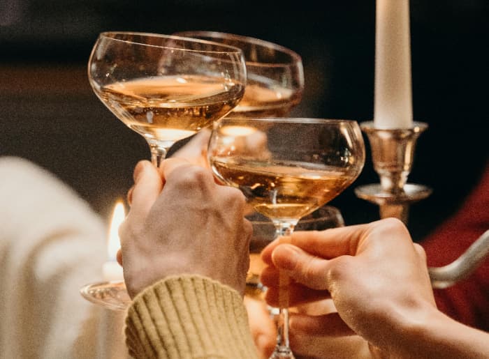 Glasses of sparkling wine