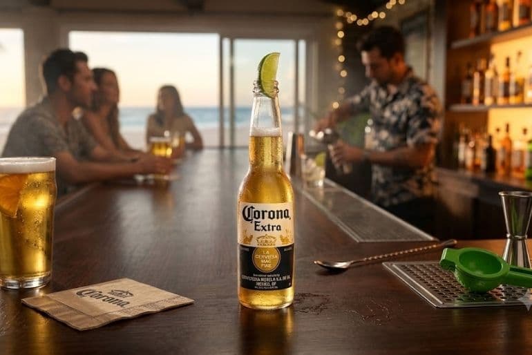 corona extra with lemon