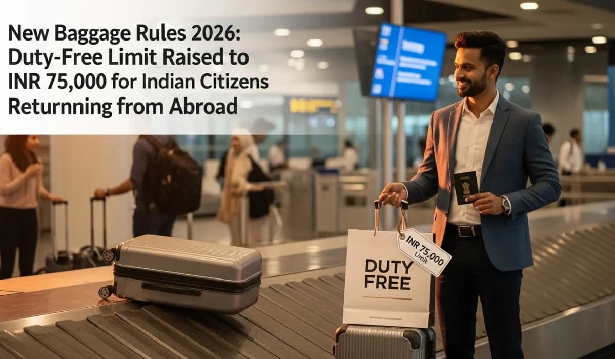 New Baggage Rules 2026: Duty-Free Limit Raised to INR 75,000 for Indian Citizens Returning from Abroad