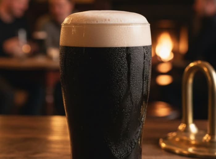 Assorted fall beer styles including Oktoberfest lager, pumpkin ale, IPA and stout 
