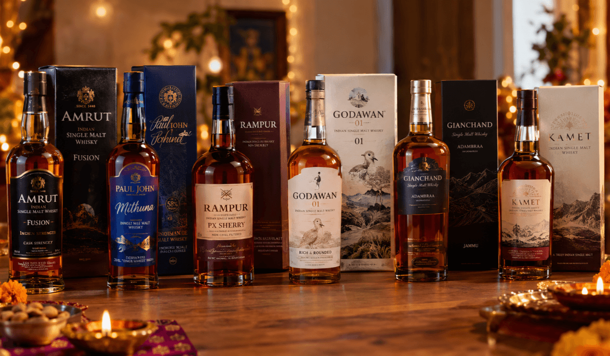 7 Indian Single Malt Whiskies For Thoughtful Diwali Gifts