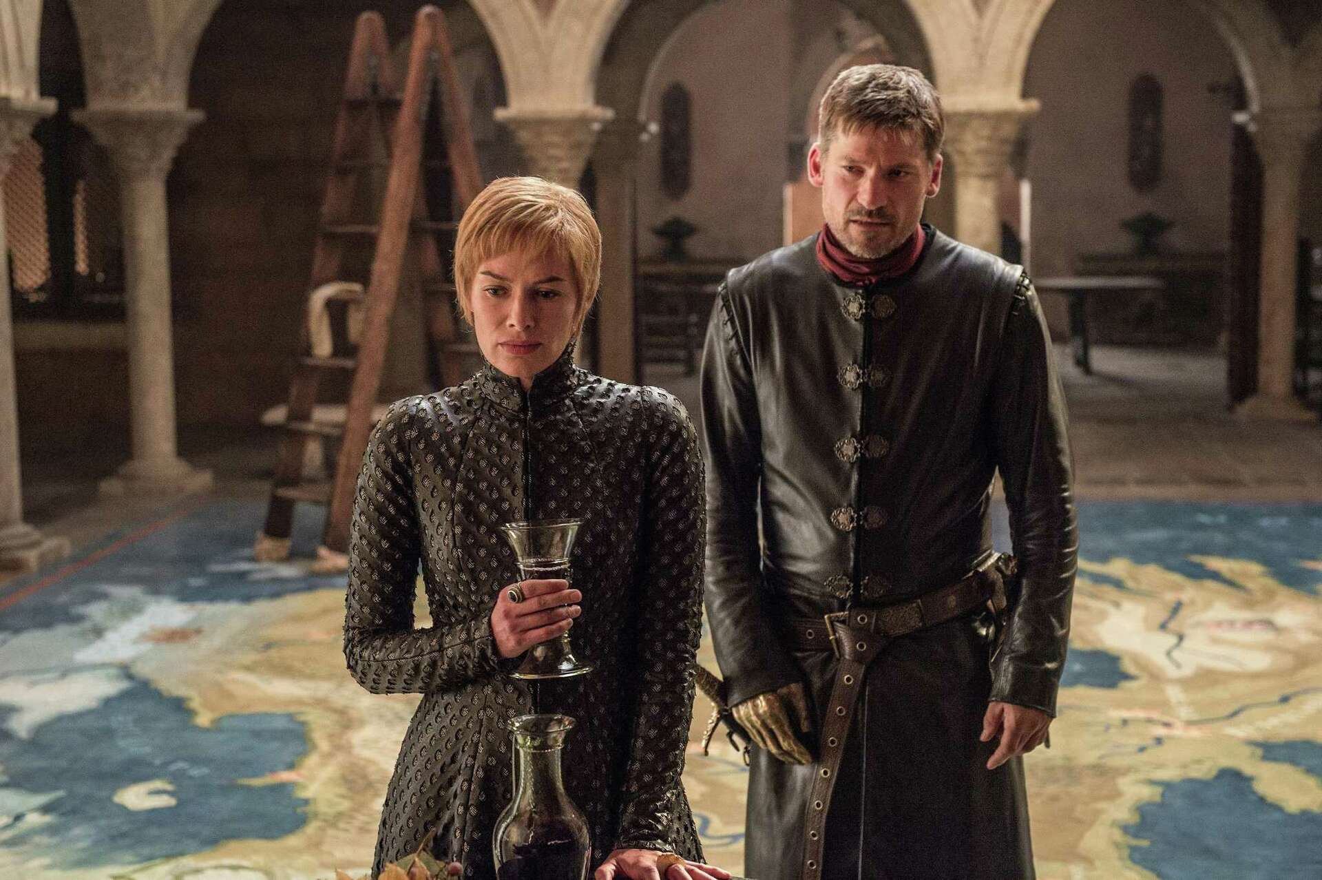 Cersei Lannister of Game of Thrones sipping wine