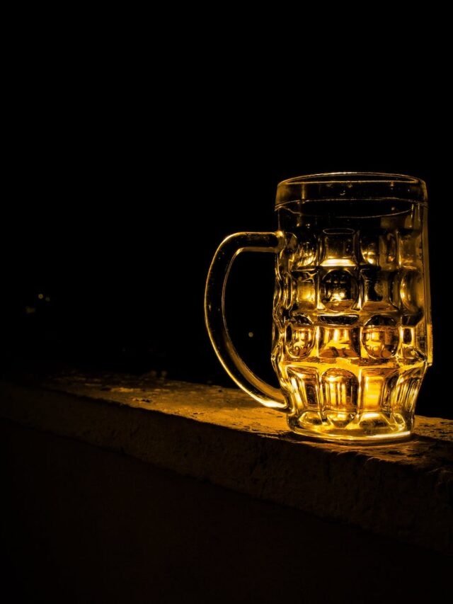 A fine glass of beer in the dark