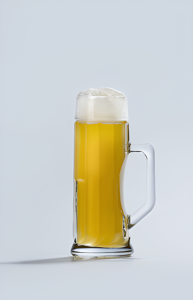 Oberglas, a tall and well-built glass of beer