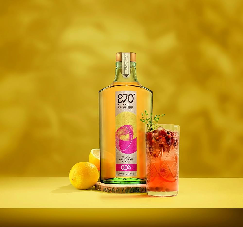 270 Botanicals Spiced Caribbean Non Alcoholic Rum is one of the best non-alcoholic spirits in India