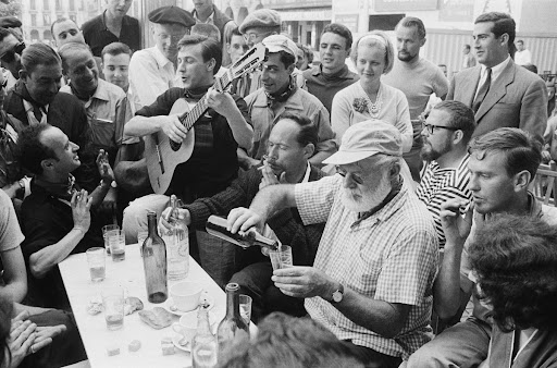 Hemingway drinking the famous Daiquiri made with Bacardi Rum
