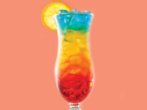 Traditional Rainbow Cocktail shows off all its flavors in a perfect blend of colors