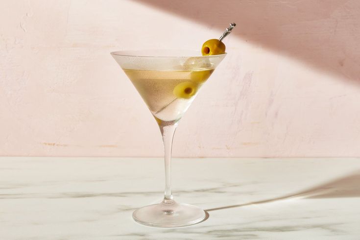 A glass of dirty martini, one of the overrated cocktails
