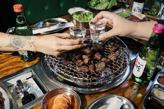 Soju and grills are a common sight ad preference in drinking culture in Korea.