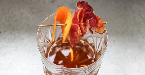 Making a bacon cocktail out of a classic Manhattan gives it a rich smoky addition.