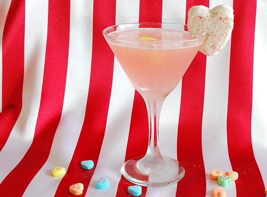 The sweetheart martini is a candy inspired cocktail made with strawberry vodka.