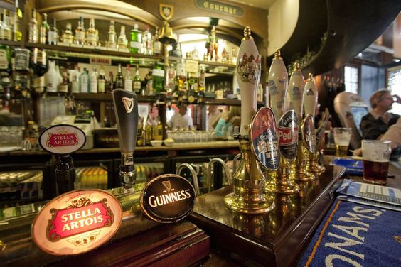 Beer taps are a common sight in the British pubs.