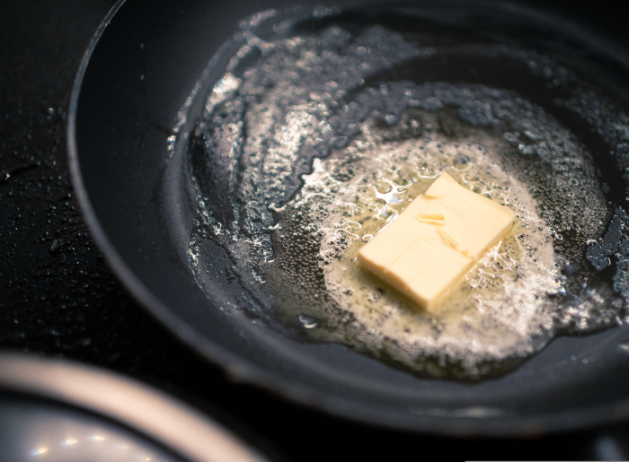 Butter melting in a pan