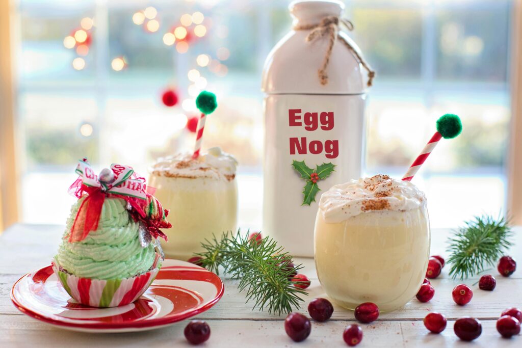 Eggnog, one of the drinking traditions