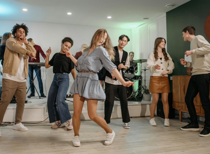 A lady dancing at a house party