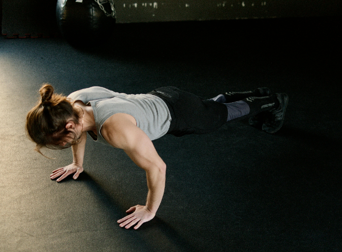 Person practicing a fitness routine