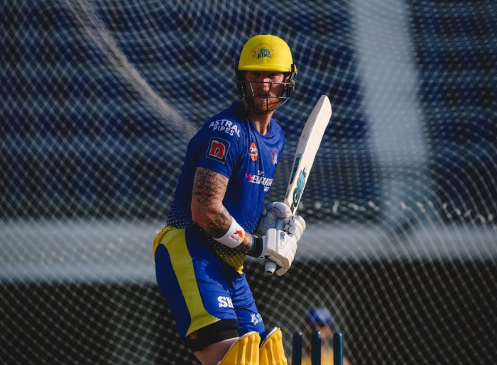 Ben Stokes practicing cricket