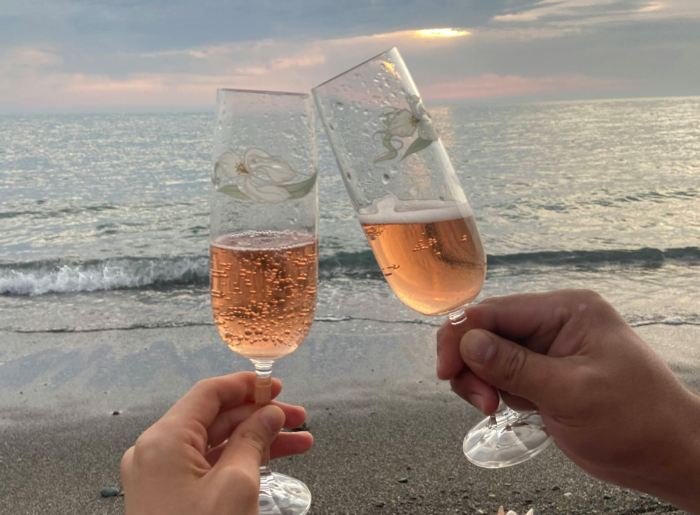 Champagne flute glasses