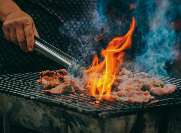 Food being grilled