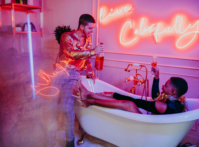 Two people having fun
