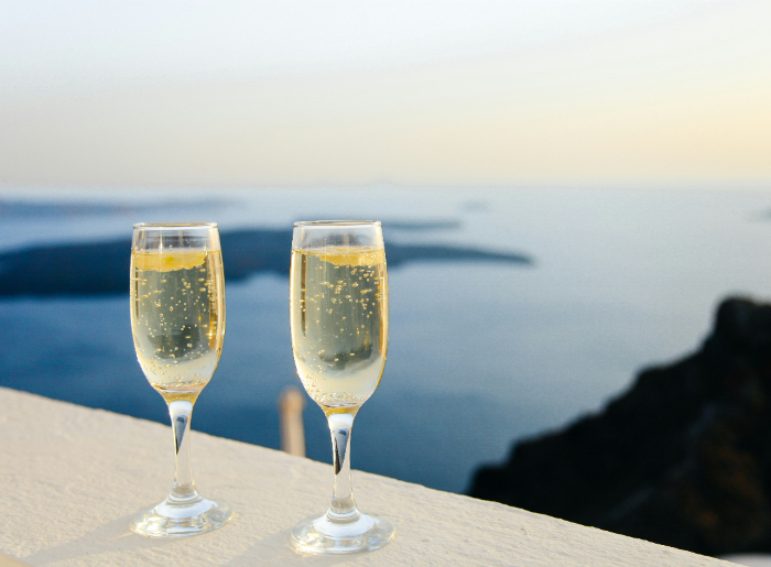 two flutes of champagne