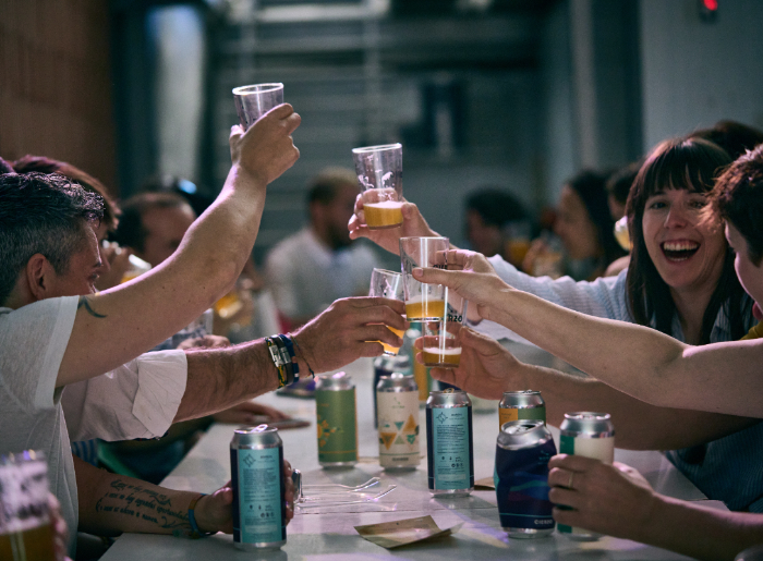 Friends enjoying beer
