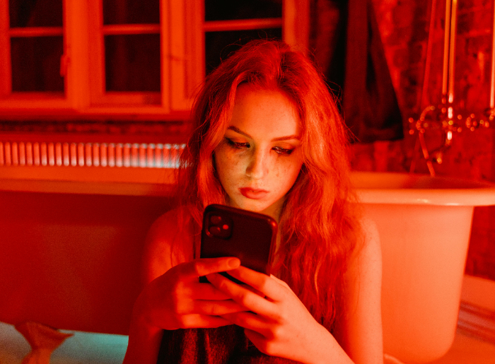 Person using a smartphone